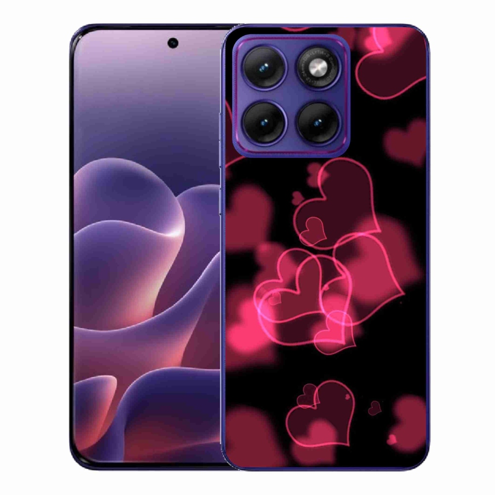 Gélový kryt mmCase na Motorola Edge 70 Fusion - červená srdiečka