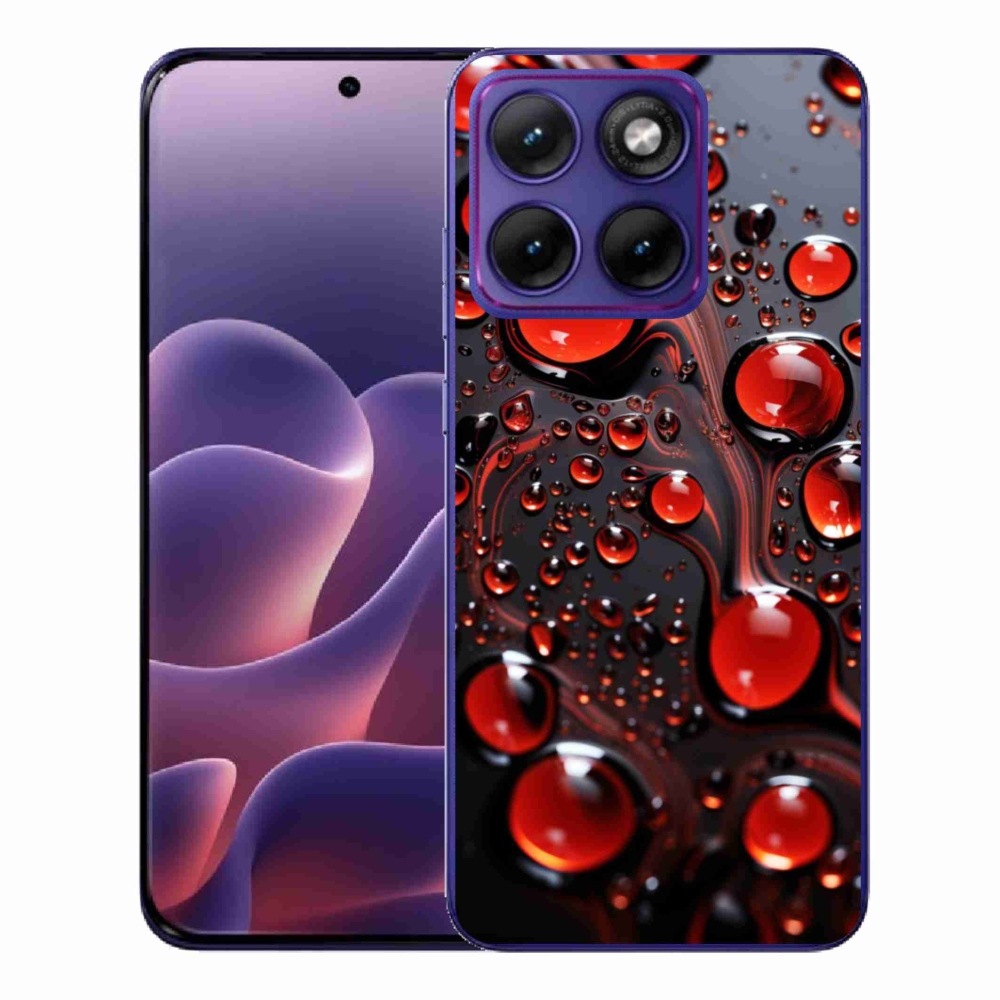 Gélový kryt mmCase na Motorola Edge 70 Fusion - červené kvapky 2