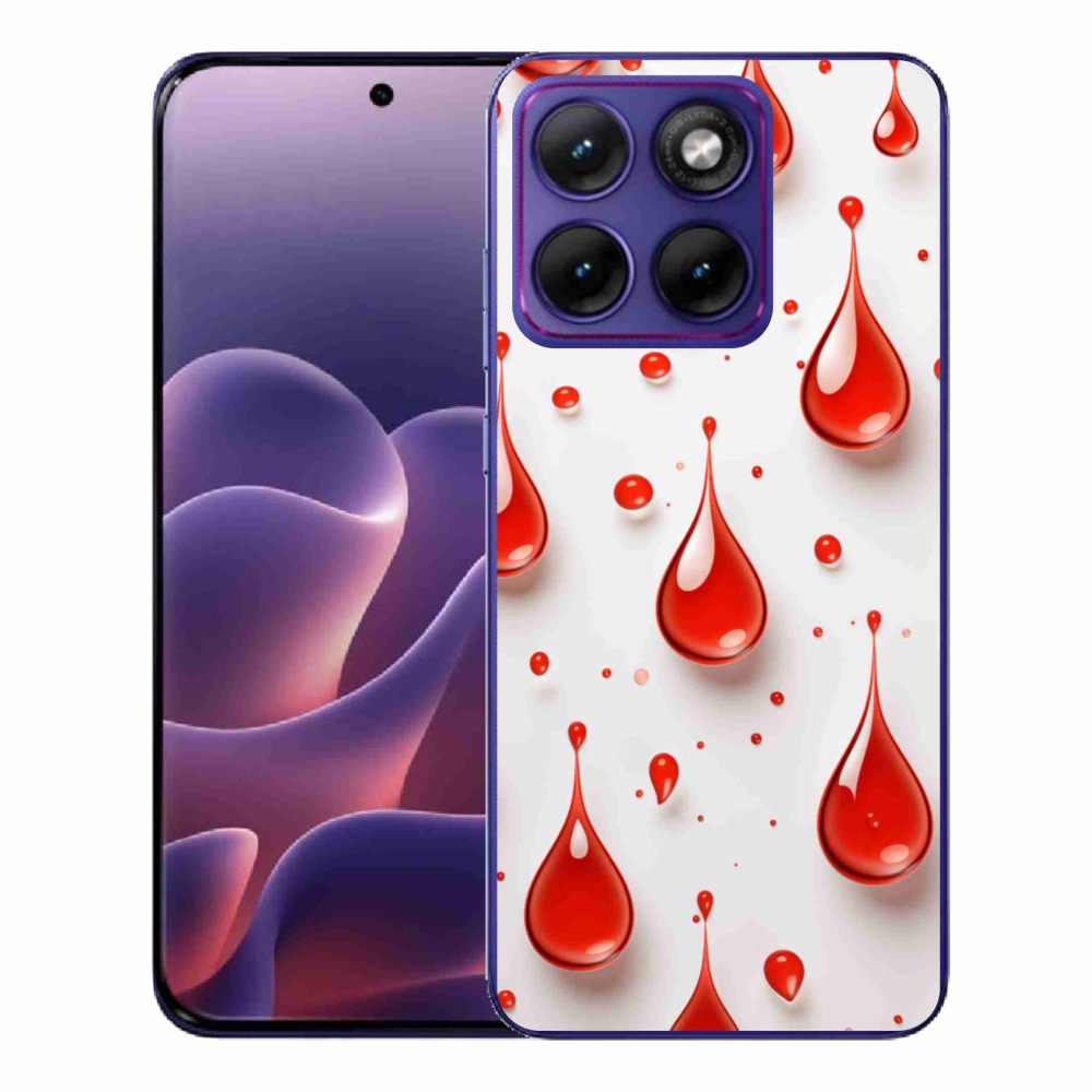 Gélový kryt mmCase na Motorola Edge 70 Fusion - červené kvapky