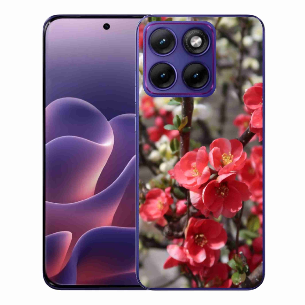 Gélový kryt mmCase na Motorola Edge 70 Fusion - červené kvety