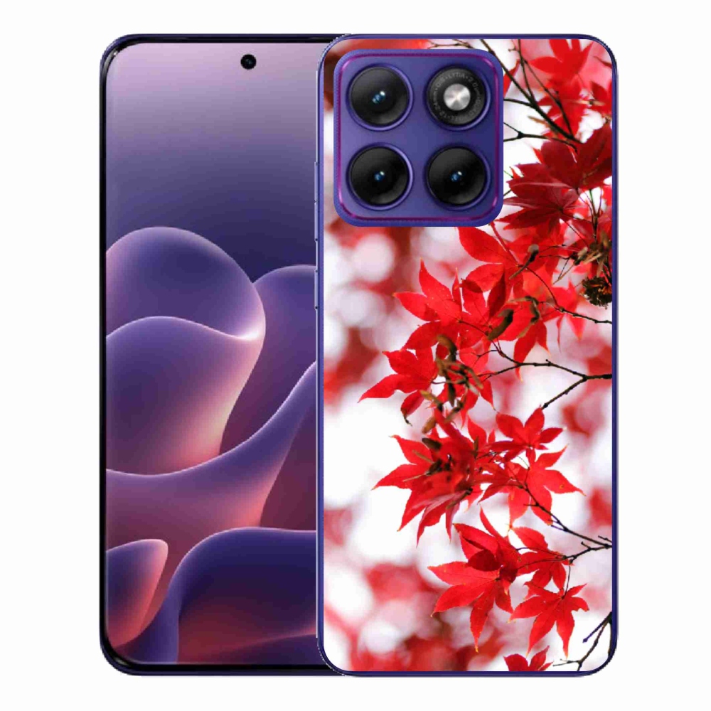 Gélový kryt mmCase na Motorola Edge 70 Fusion - červené listy