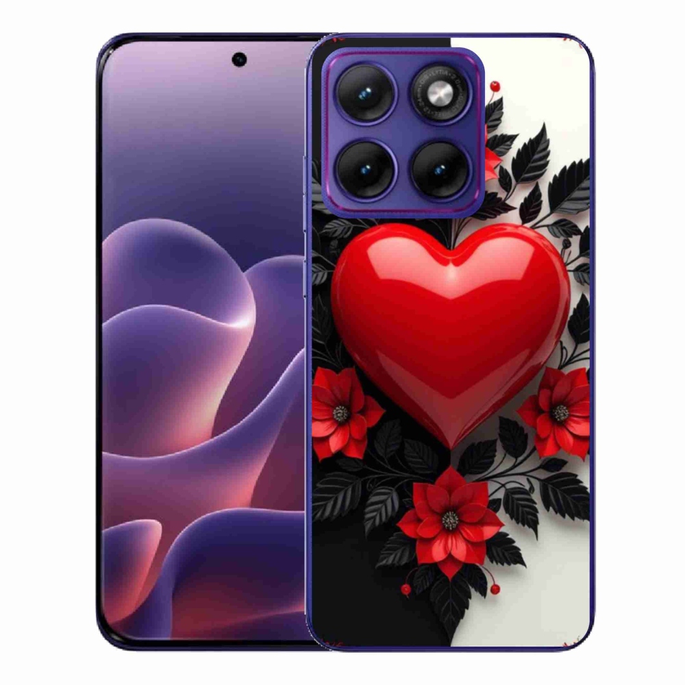 Gélový kryt mmCase na Motorola Edge 70 Fusion - červené srdce