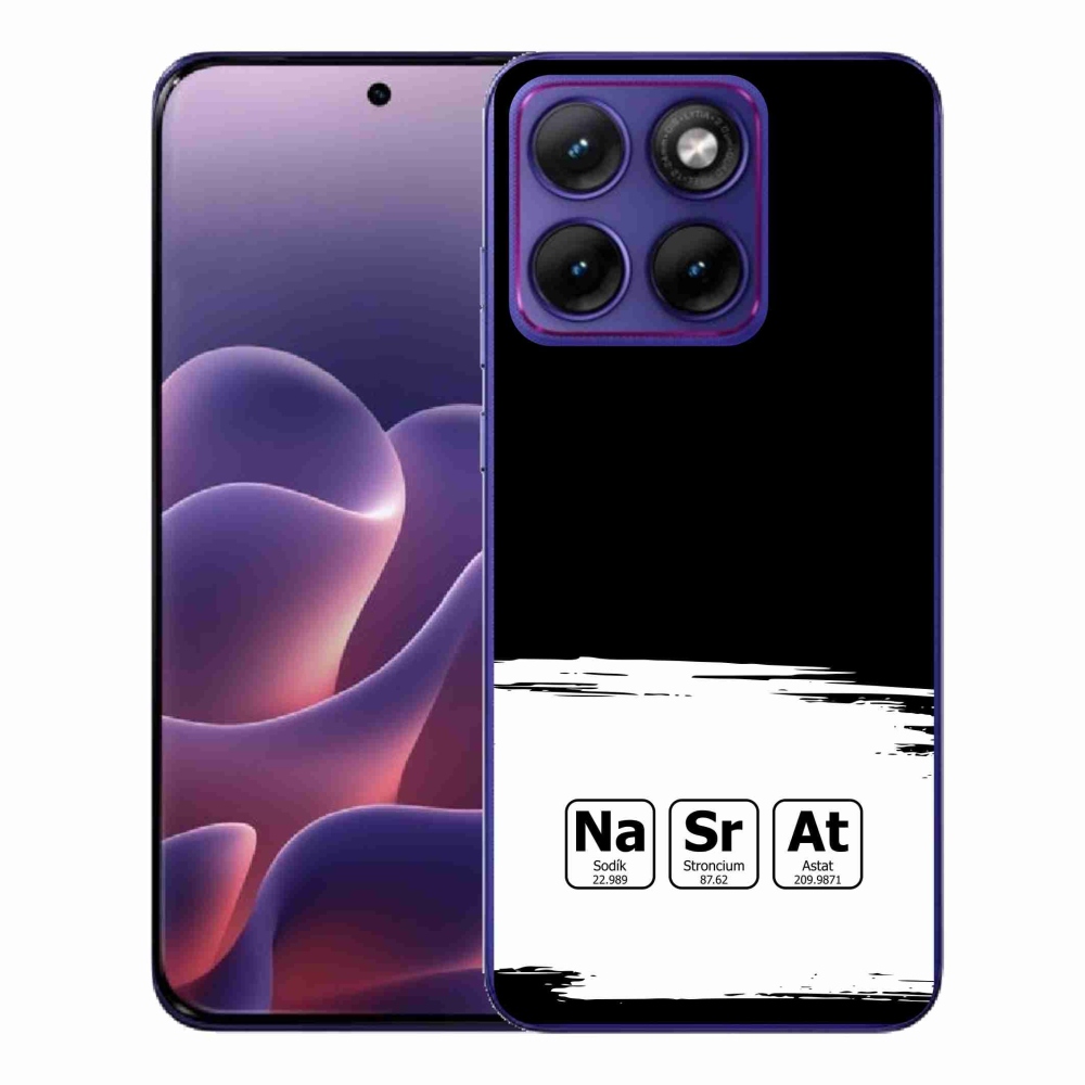 Gélový kryt mmCase na Motorola Edge 70 Fusion - chemické prvky bieločierne pozadie