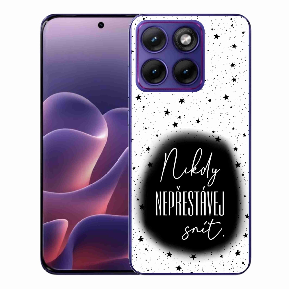 Gélový kryt mmCase na Motorola Edge 70 Fusion - citát 1 čiernobiele pozadie