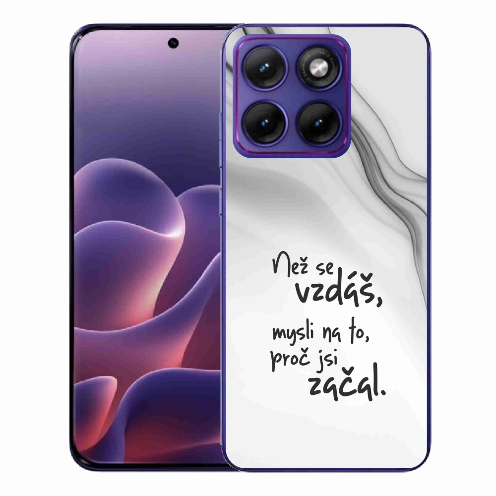 Gélový kryt mmCase na Motorola Edge 70 Fusion - citát 2 biele pozadie