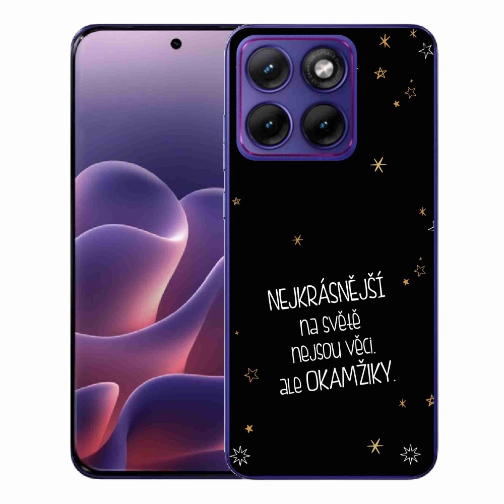 Gélový kryt mmCase na Motorola Edge 70 Fusion - citát 4 čierne pozadie