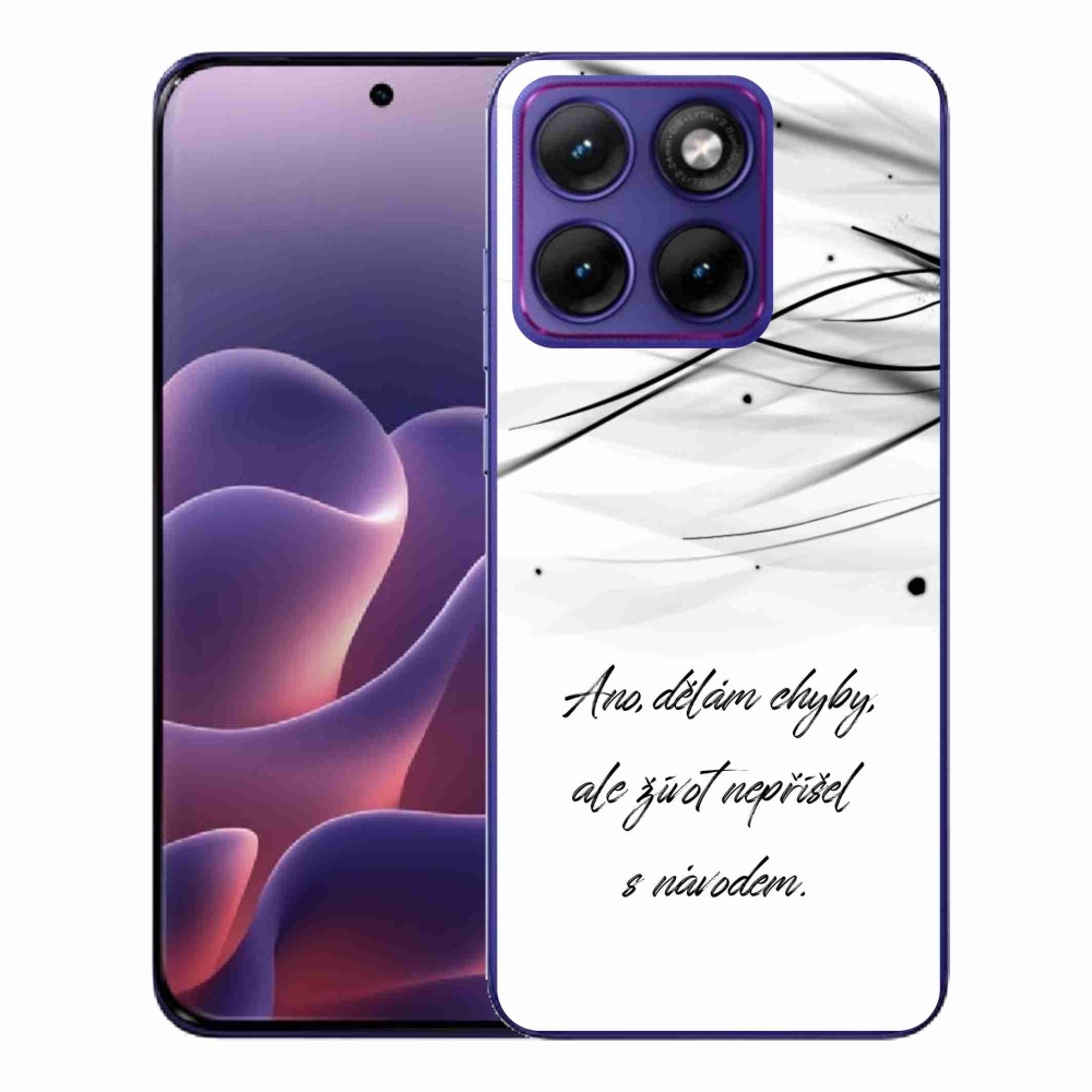Gélový kryt mmCase na Motorola Edge 70 Fusion - citát biele pozadie