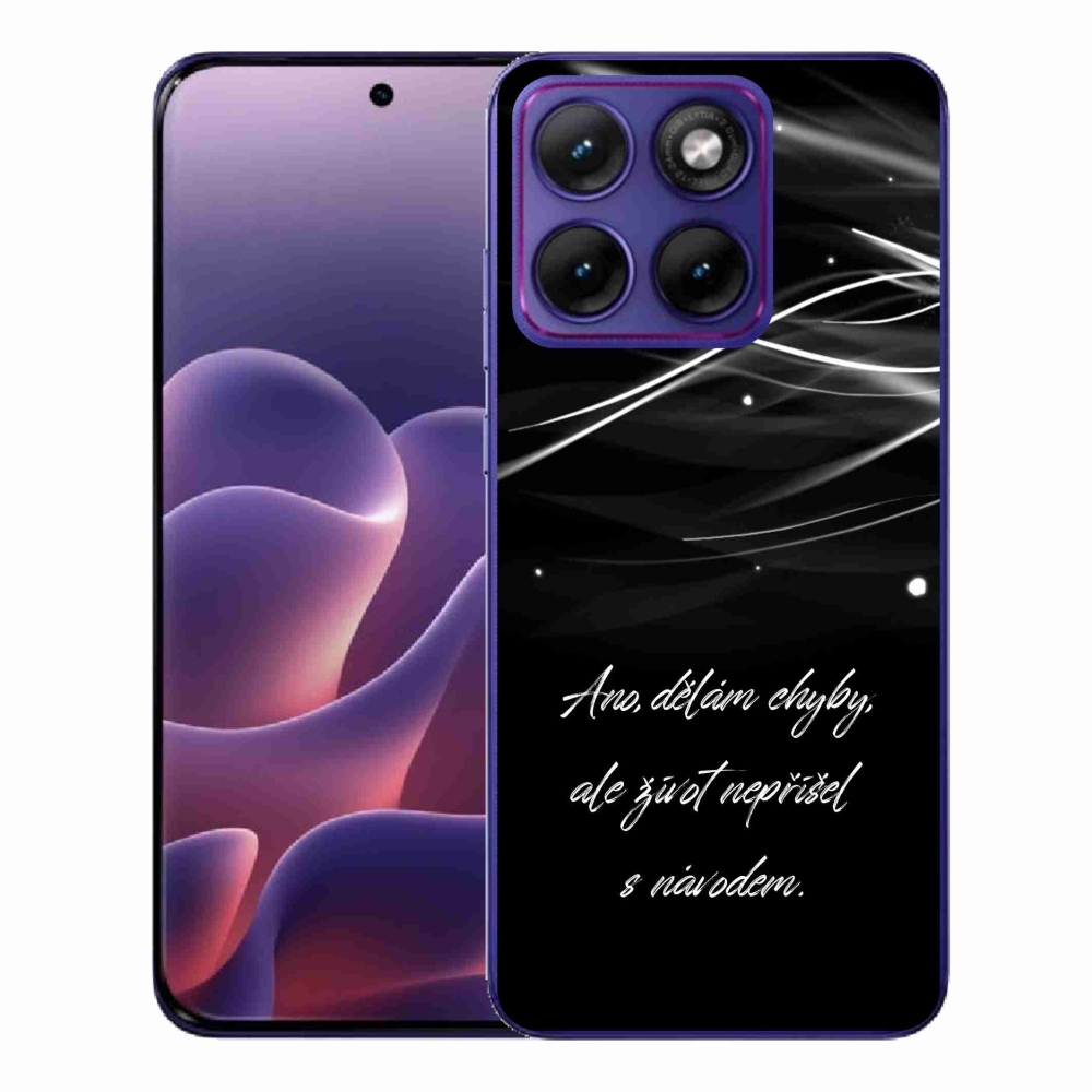 Gélový kryt mmCase na Motorola Edge 70 Fusion - citát čierne pozadie