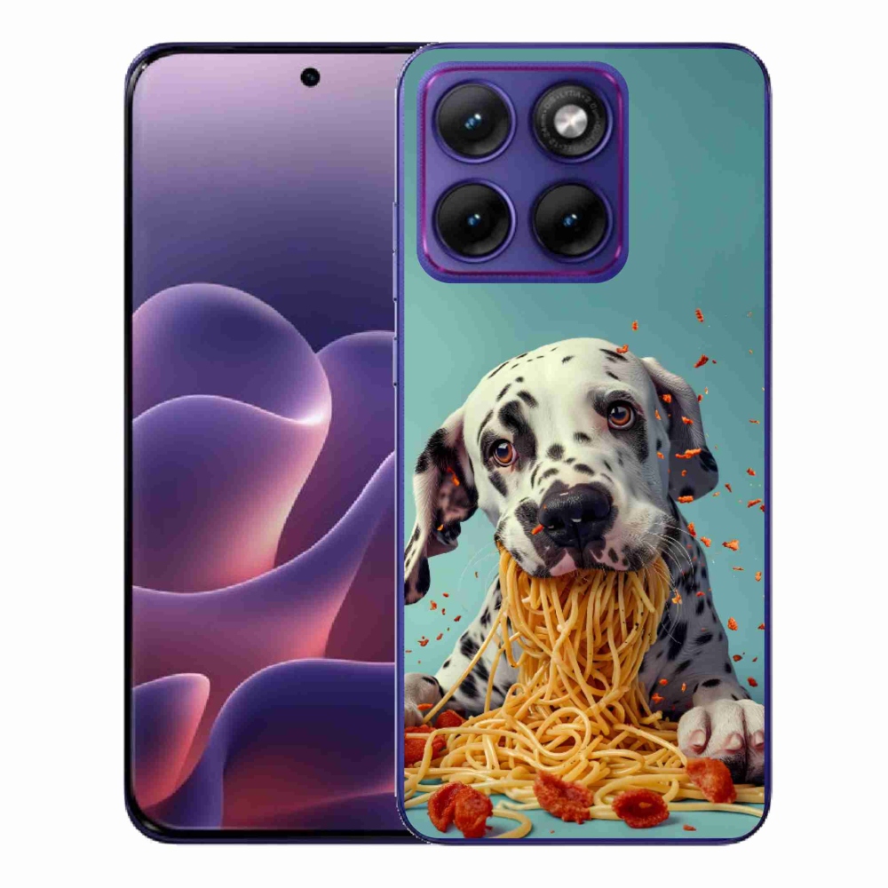 Gélový kryt mmCase na Motorola Edge 70 Fusion - dalmatín a špagety