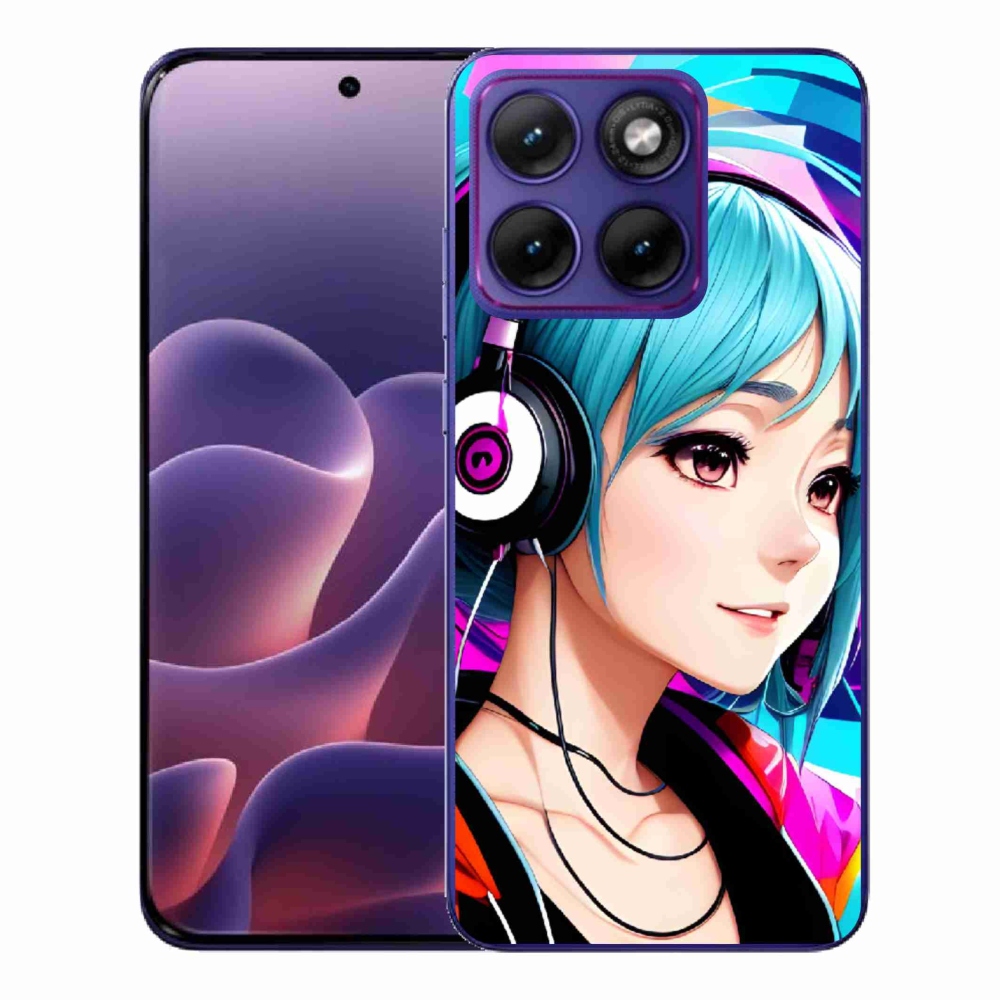 Gélový kryt mmCase na Motorola Edge 70 Fusion - dievča so slúchadlami