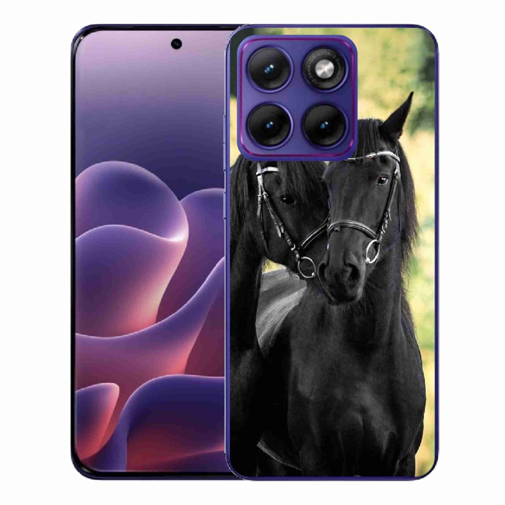 Gélový kryt mmCase na Motorola Edge 70 Fusion - dva čierne kone