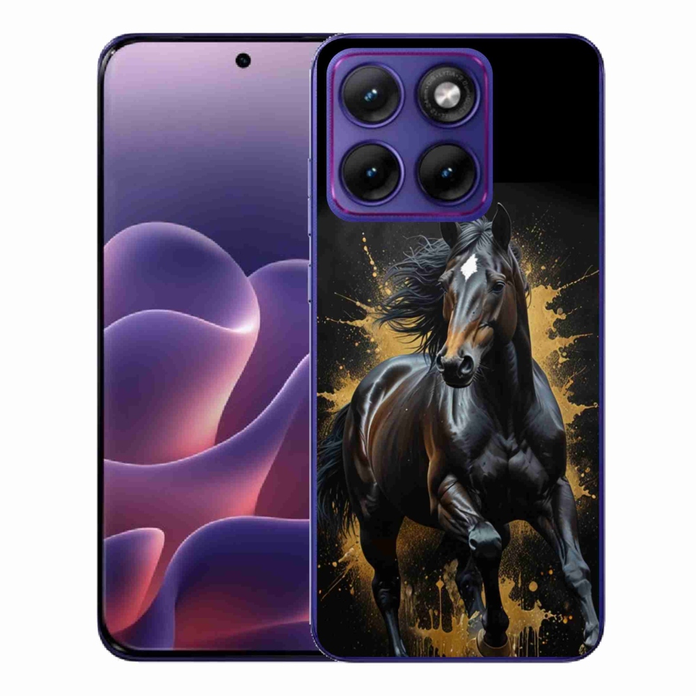 Gélový kryt mmCase na Motorola Edge 70 Fusion - elegantný čierny žrebec