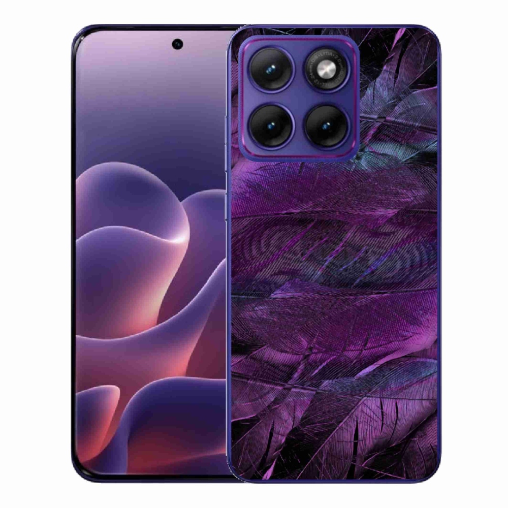 Gélový kryt mmCase na Motorola Edge 70 Fusion - fialové pierka
