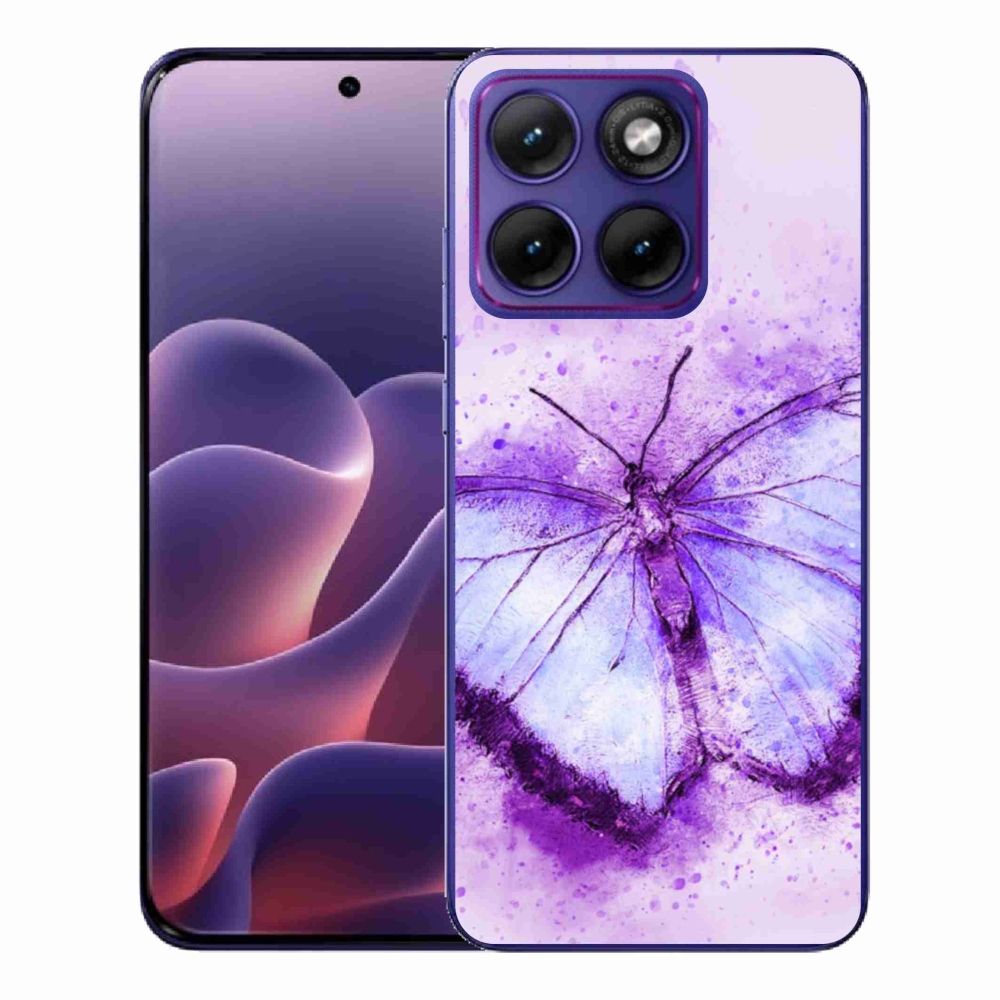 Gélový kryt mmCase na Motorola Edge 70 Fusion - fialový motýľ