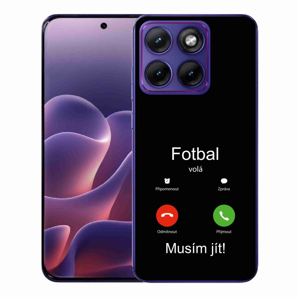 Gélový kryt mmCase na Motorola Edge 70 Fusion - futbal volá čierne pozadie