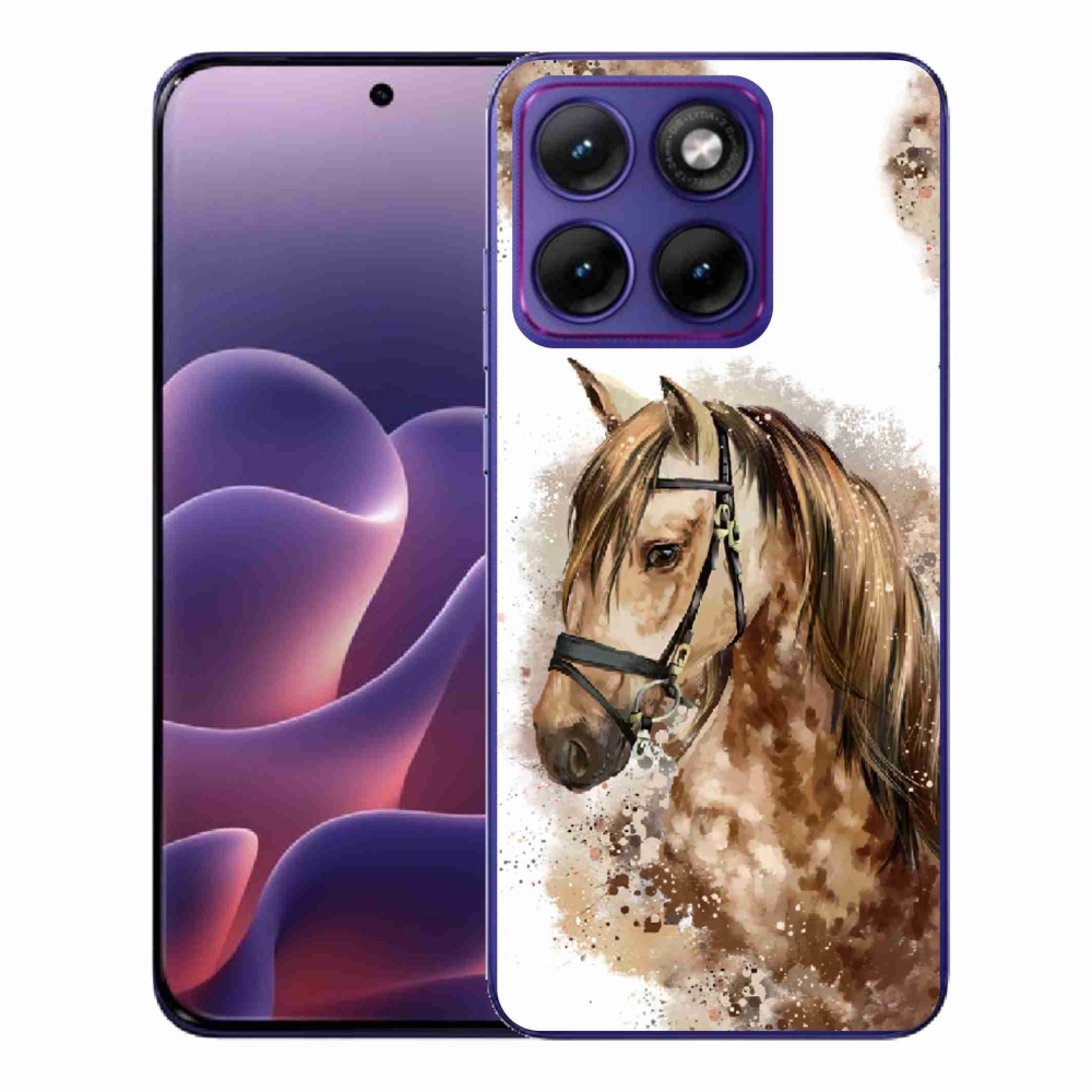 Gélový kryt mmCase na Motorola Edge 70 Fusion - hnedý kreslený kôň
