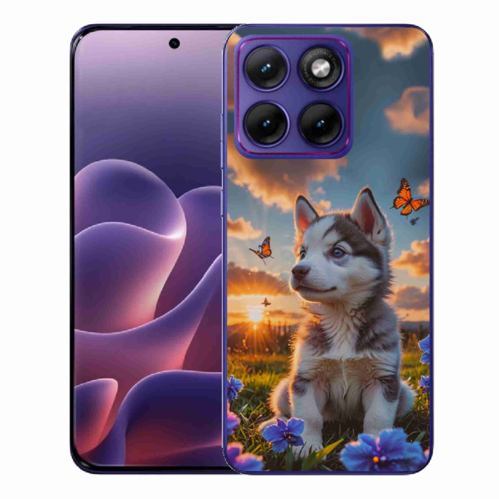 Gélový kryt mmCase na Motorola Edge 70 Fusion - husky pri západe slnka