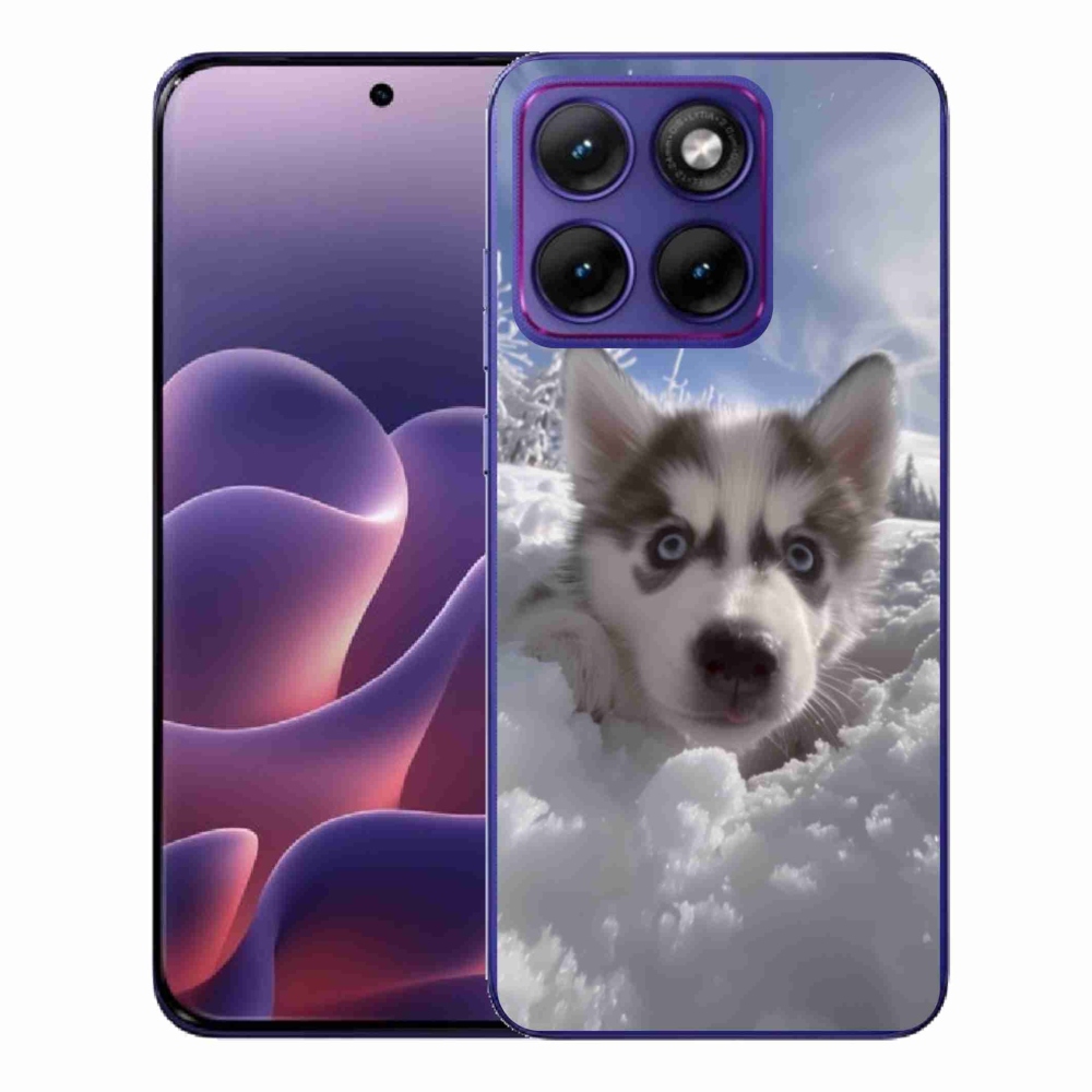 Gélový kryt mmCase na Motorola Edge 70 Fusion - husky v snehu