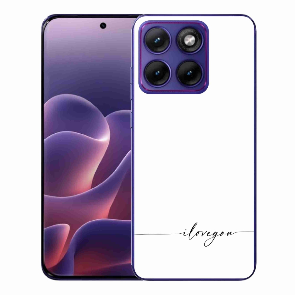 Gélový kryt mmCase na Motorola Edge 70 Fusion - I love you biele pozadie