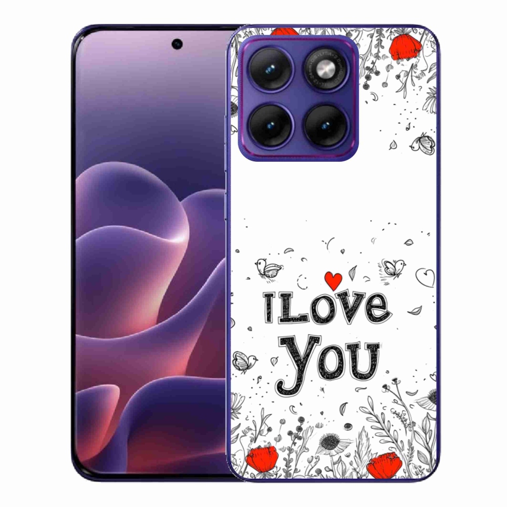 Gélový kryt mmCase na Motorola Edge 70 Fusion - I love you biele pozadie
