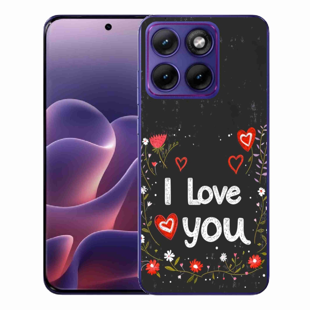 Gélový kryt mmCase na Motorola Edge 70 Fusion - I love you čierne pozadie