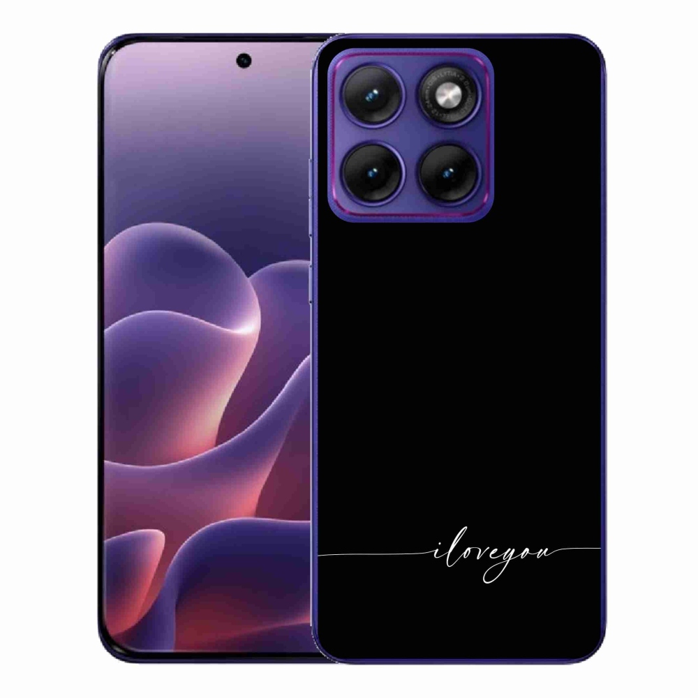 Gélový kryt mmCase na Motorola Edge 70 Fusion - I love you čierne pozadie