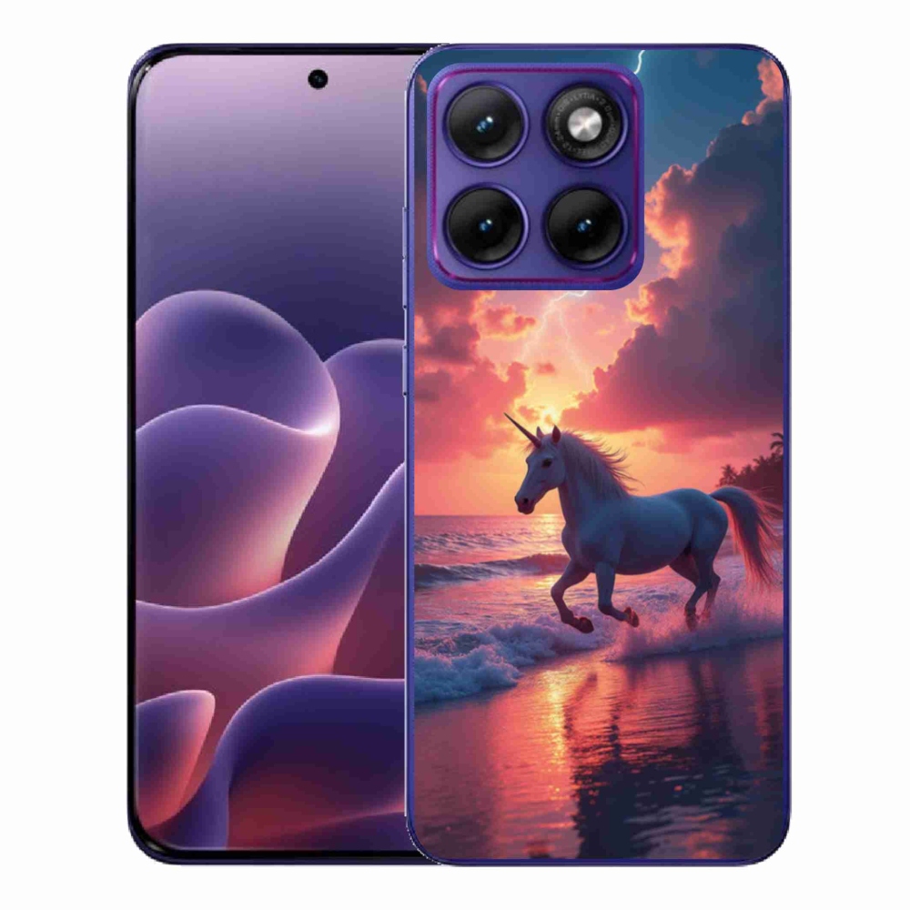 Gélový kryt mmCase na Motorola Edge 70 Fusion - jednorožec na pláži
