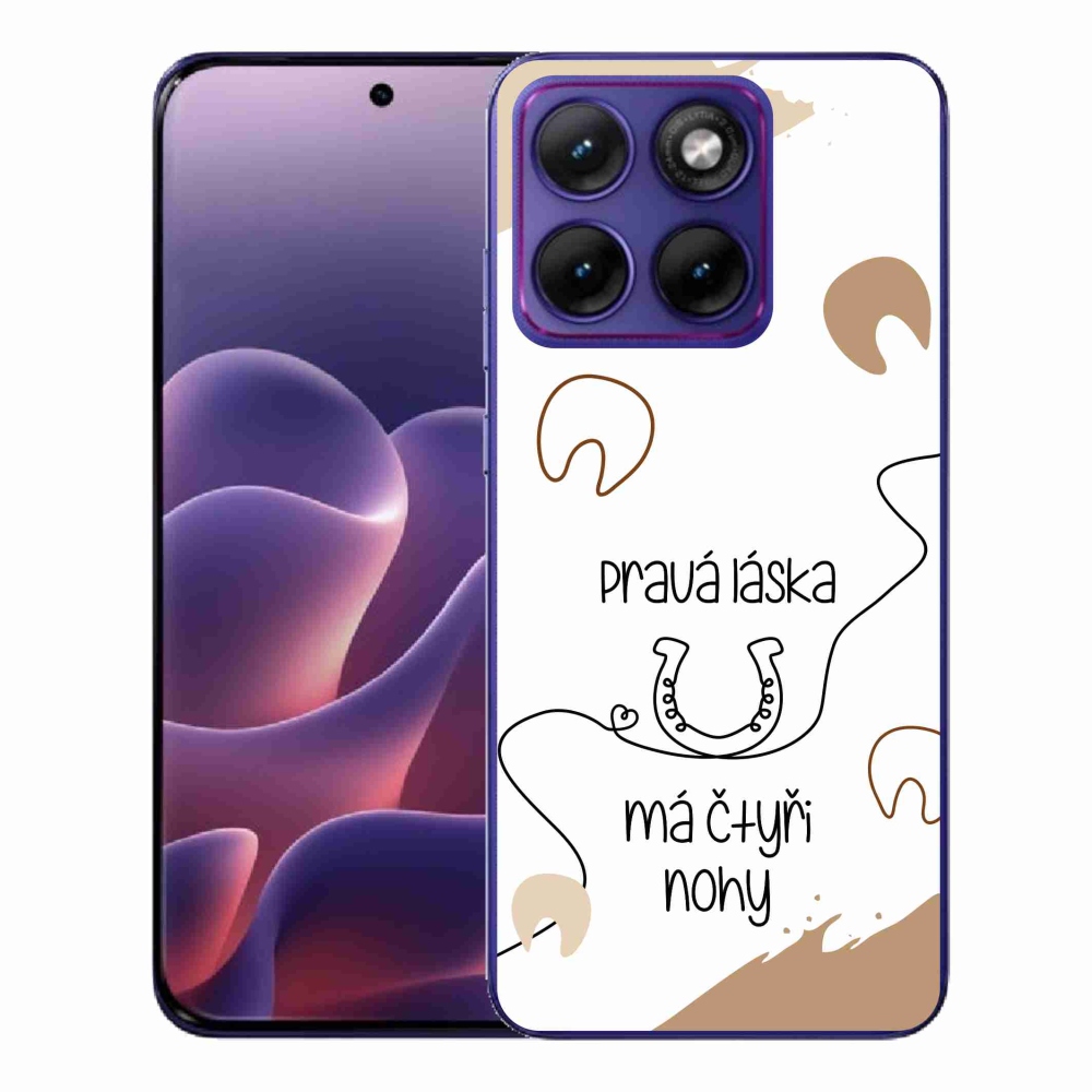 Gélový kryt mmCase na Motorola Edge 70 Fusion - konský motív biele pozadie