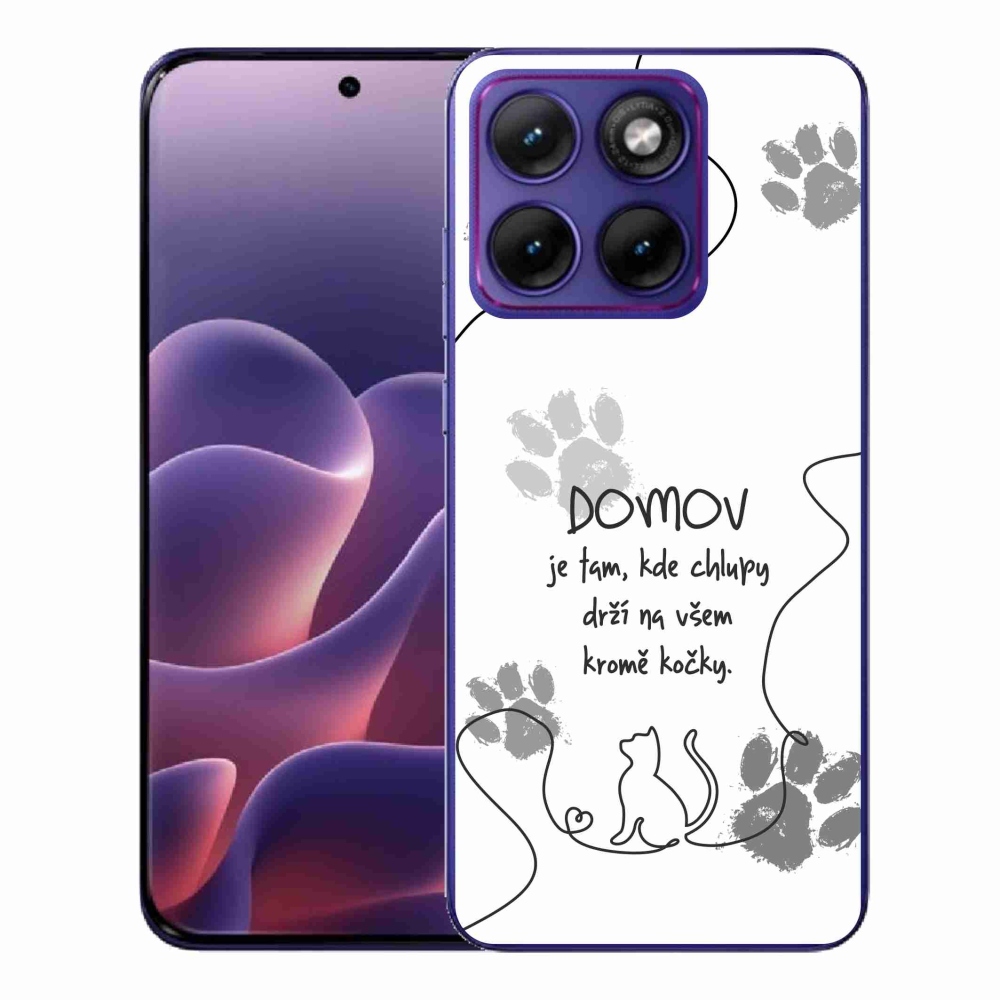 Gélový kryt mmCase na Motorola Edge 70 Fusion - mačacie motív biele pozadie