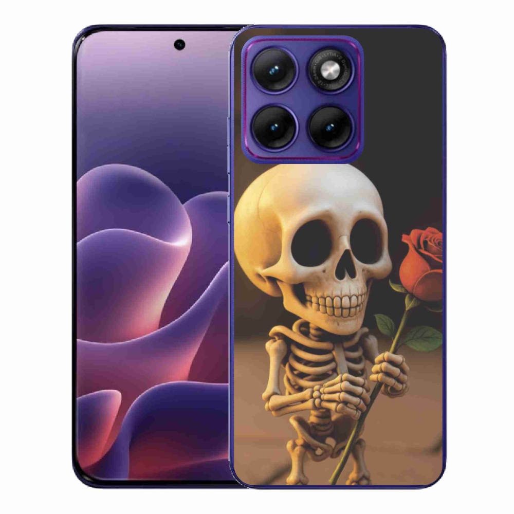 Gélový kryt mmCase na Motorola Edge 70 Fusion - kostlivec s ružou