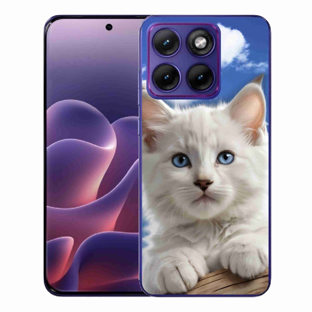 Gélový kryt mmCase na Motorola Edge 70 Fusion - mačiatko a oblaky