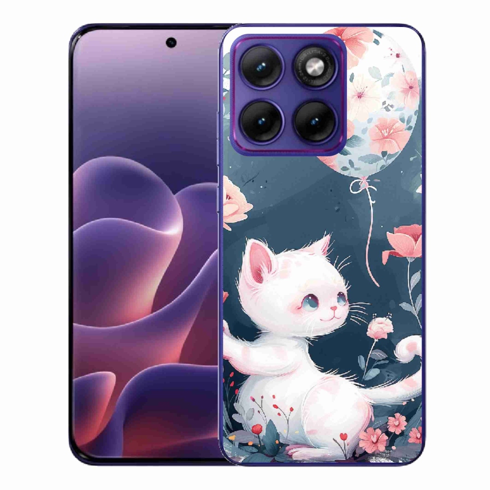 Gélový kryt mmCase na Motorola Edge 70 Fusion - mačiatko s balónikom
