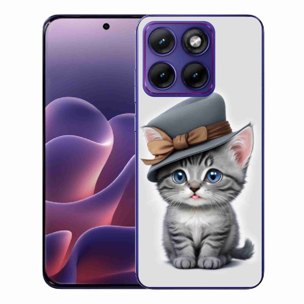 Gélový kryt mmCase na Motorola Edge 70 Fusion - mačiatko s klobúkom