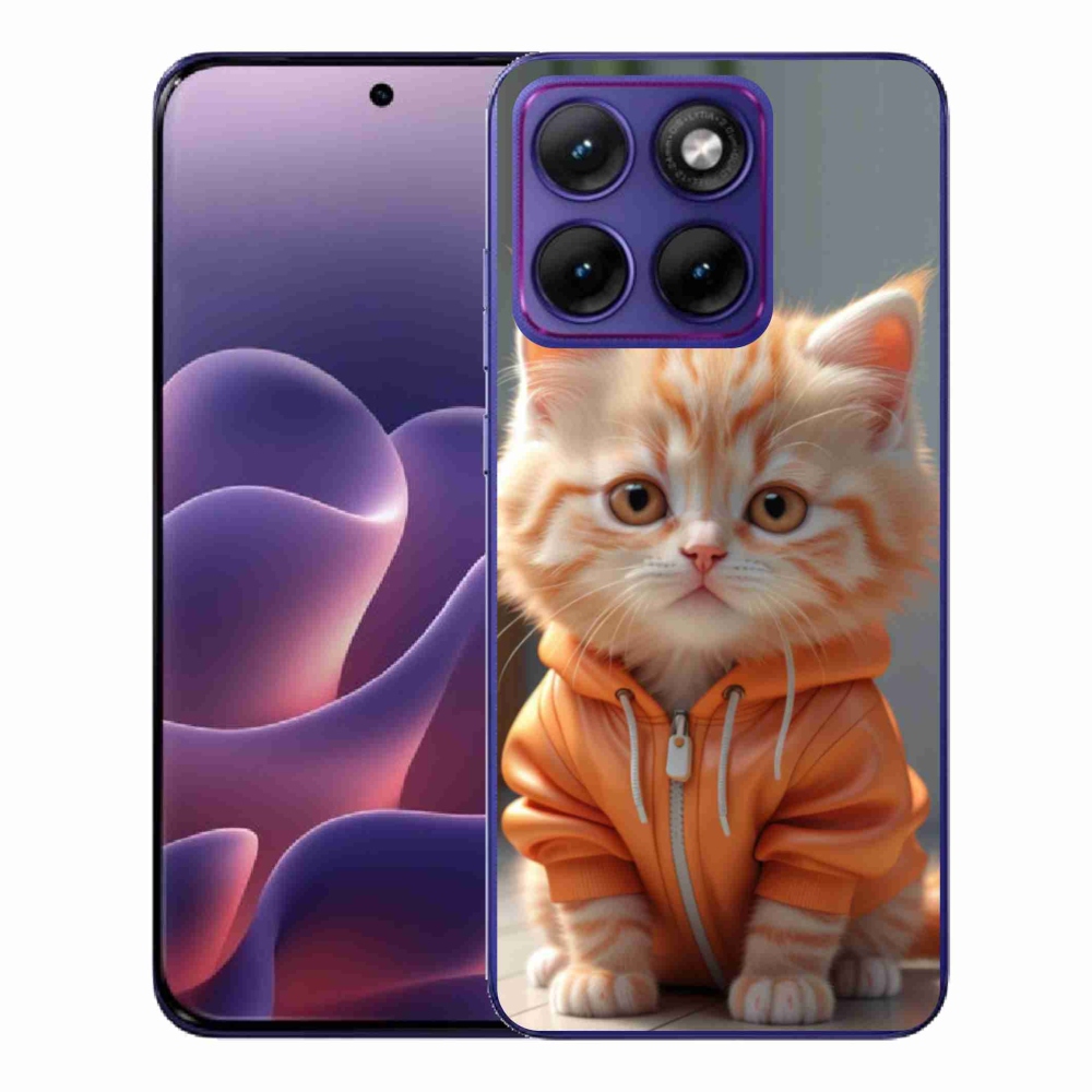 Gélový kryt mmCase na Motorola Edge 70 Fusion - mačiatko v mikine