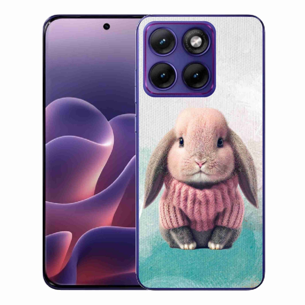 Gélový kryt mmCase na Motorola Edge 70 Fusion - zajačik vo svetri