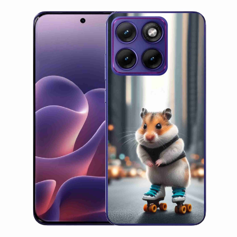 Gélový kryt mmCase na Motorola Edge 70 Fusion - škrečok na korčuliach