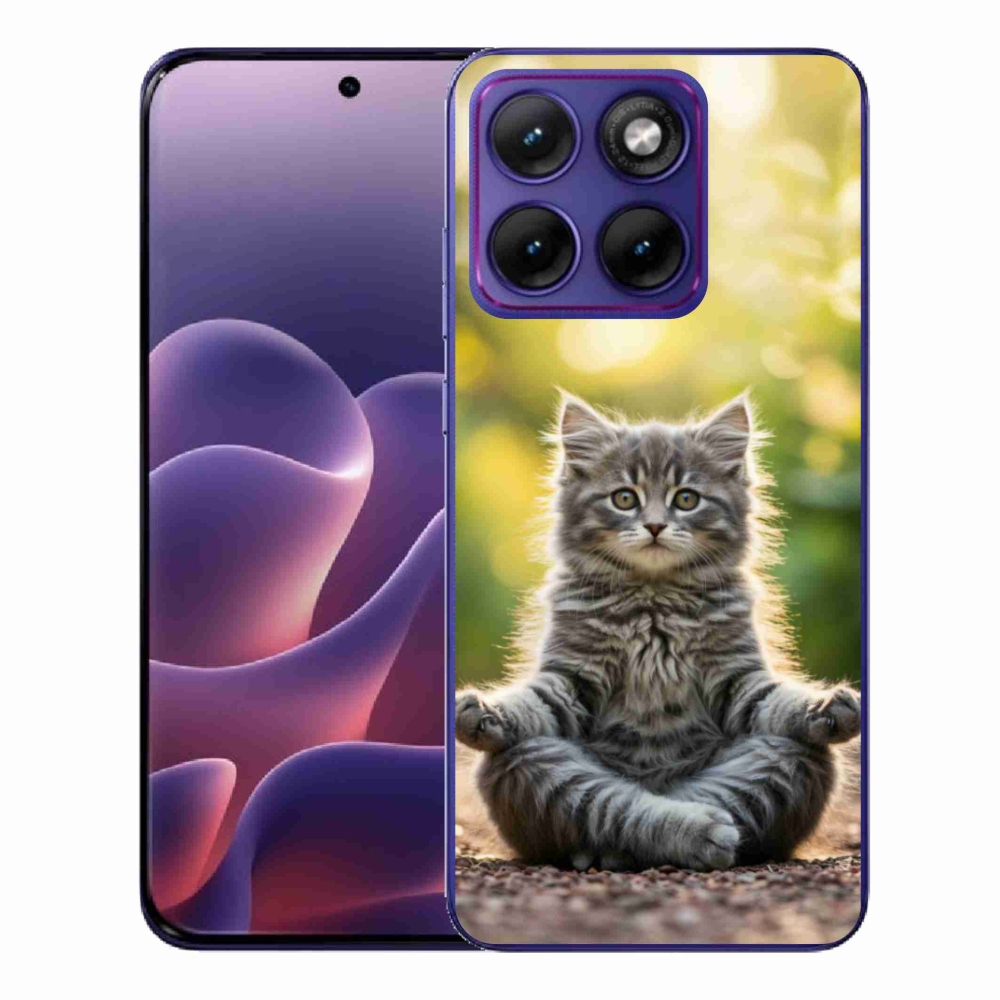 Gélový kryt mmCase na Motorola Edge 70 Fusion - meditujúce mačiatko