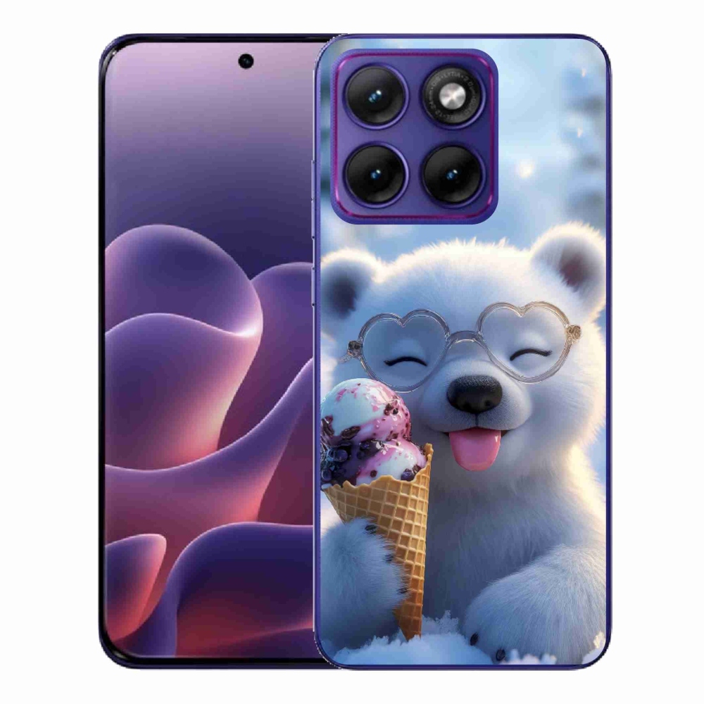 Gélový kryt mmCase na Motorola Edge 70 Fusion - medvedík so zmrzlinou