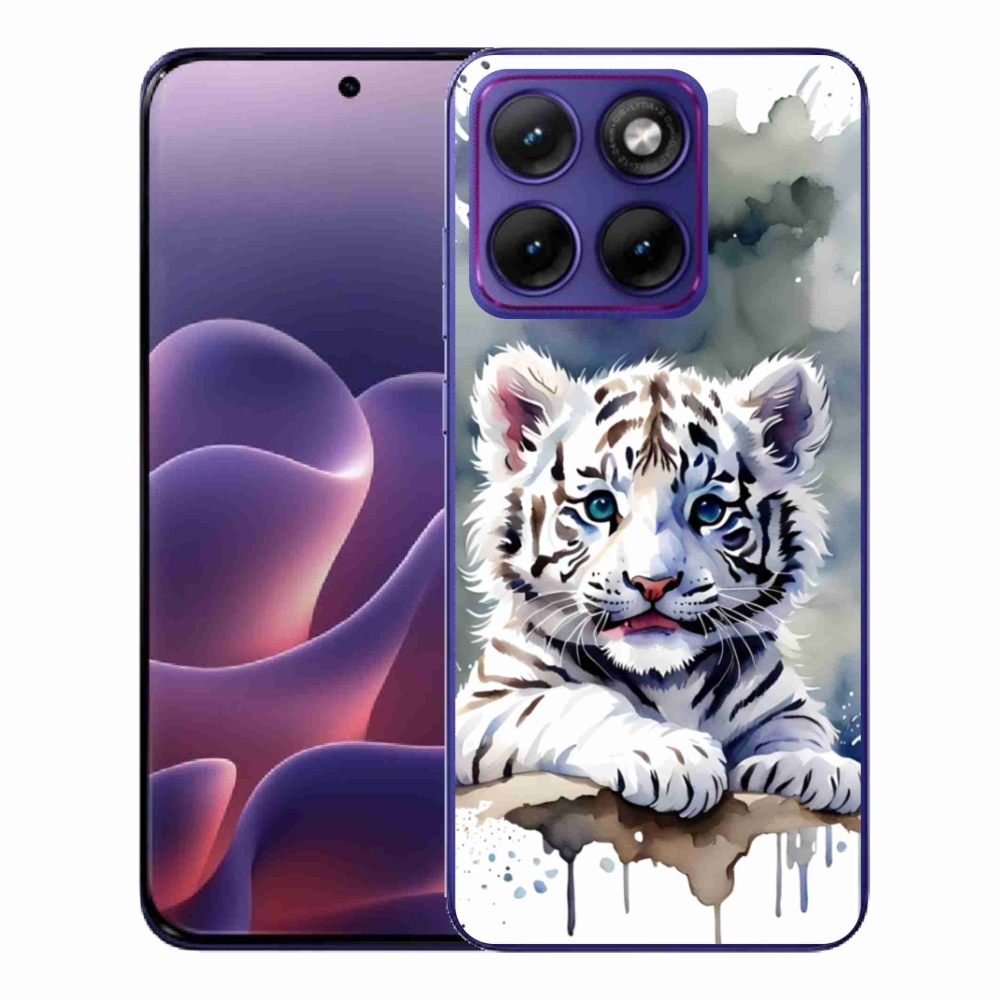 Gélový kryt mmCase na Motorola Edge 70 Fusion - mláďa bieleho tigra