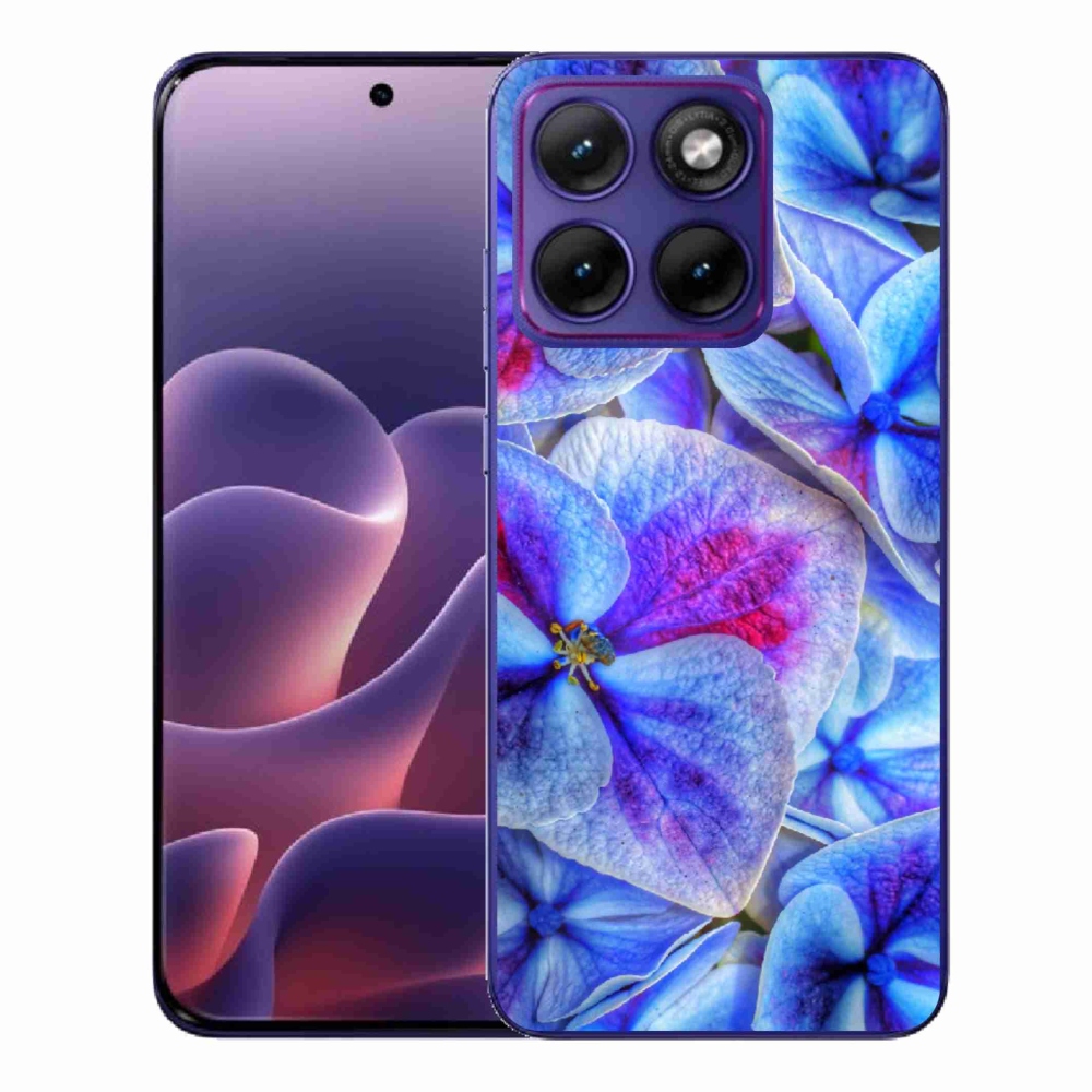 Gélový kryt mmCase na Motorola Edge 70 Fusion - modré kvety 1