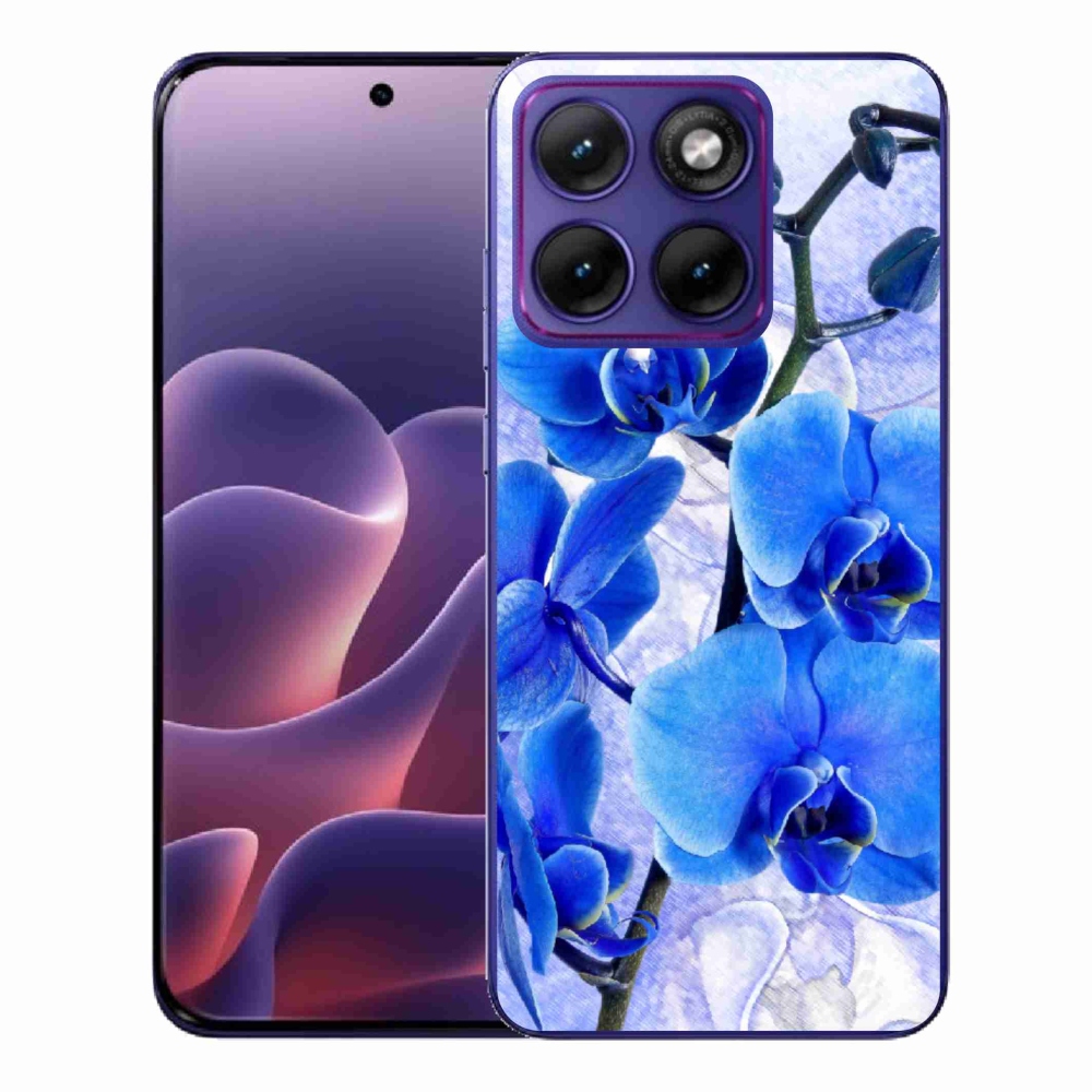 Gélový kryt mmCase na Motorola Edge 70 Fusion - modré kvety