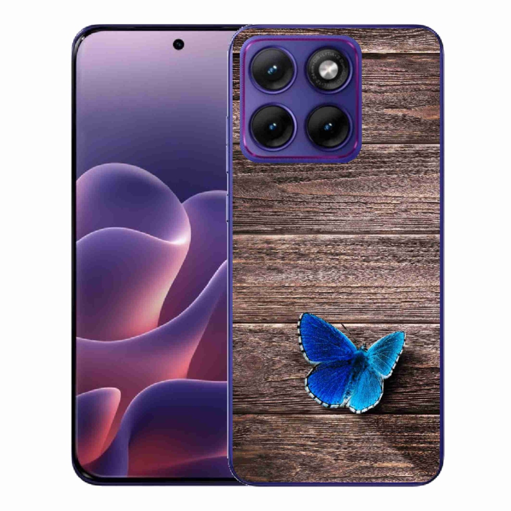 Gélový kryt mmCase na Motorola Edge 70 Fusion - modrý motýľ 1