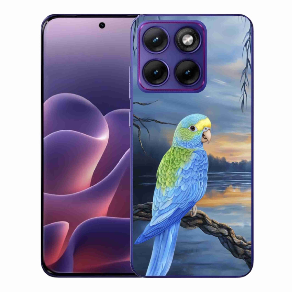 Gélový kryt mmCase na Motorola Edge 70 Fusion - modrý papagáj