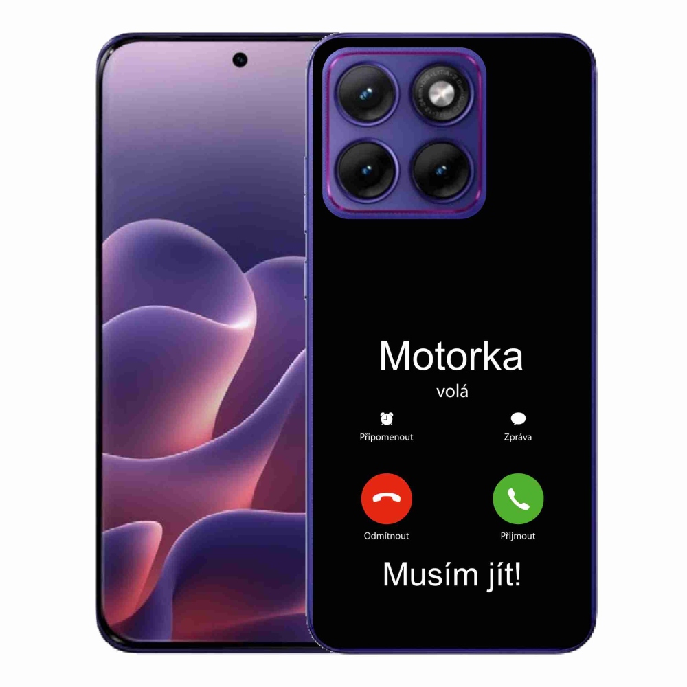 Gélový kryt mmCase na Motorola Edge 70 Fusion - motorka volá čierne pozadie