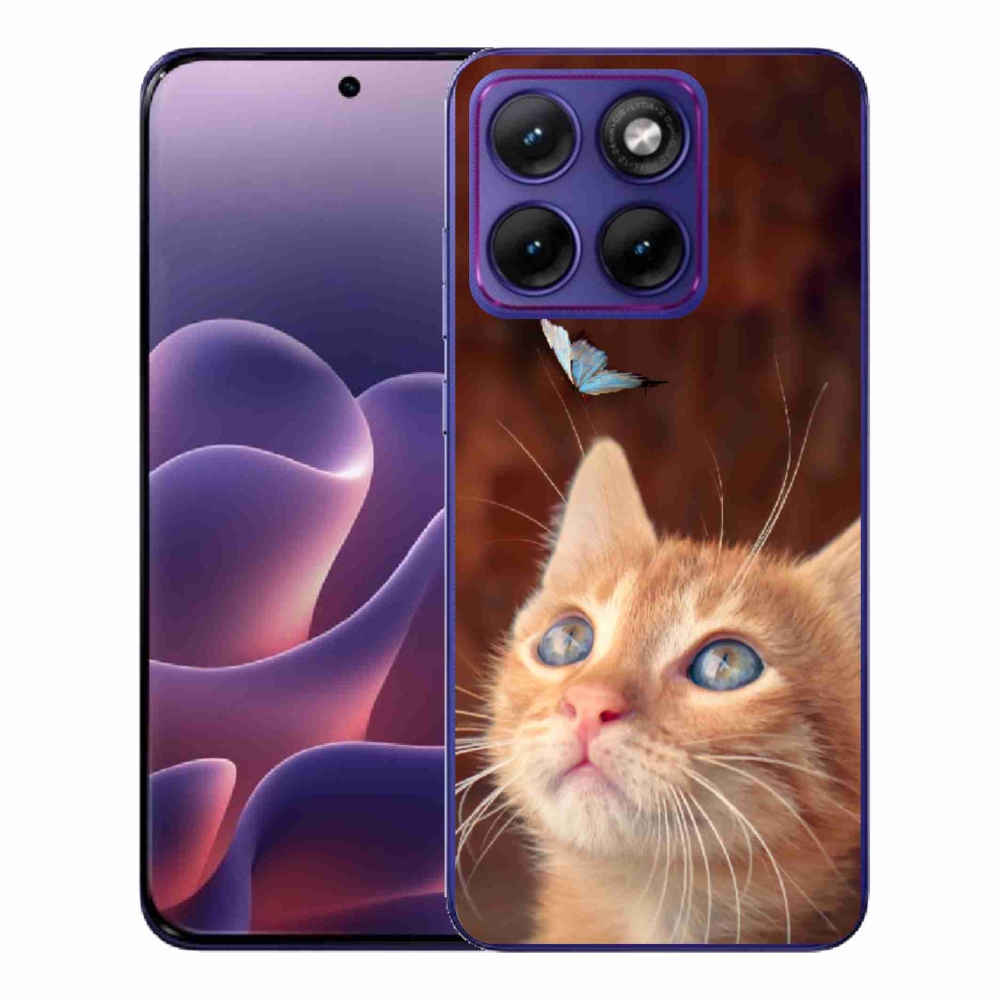 Gélový kryt mmCase na Motorola Edge 70 Fusion - motýľ a mačiatko