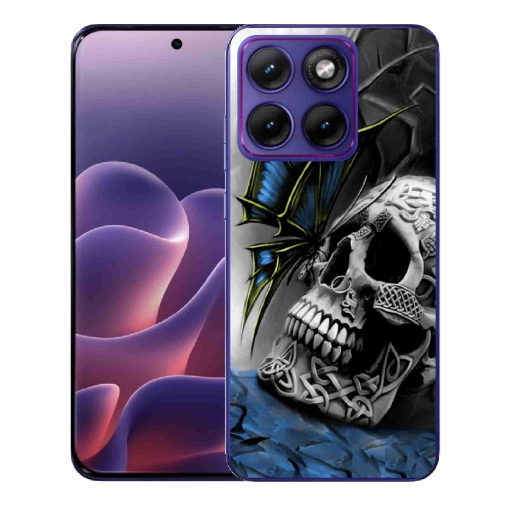 Gélový kryt mmCase na Motorola Edge 70 Fusion - motýľ a lebka
