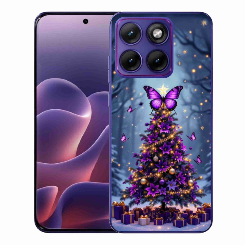 Gélový kryt mmCase na Motorola Edge 70 Fusion - motýlí vianočný stromček