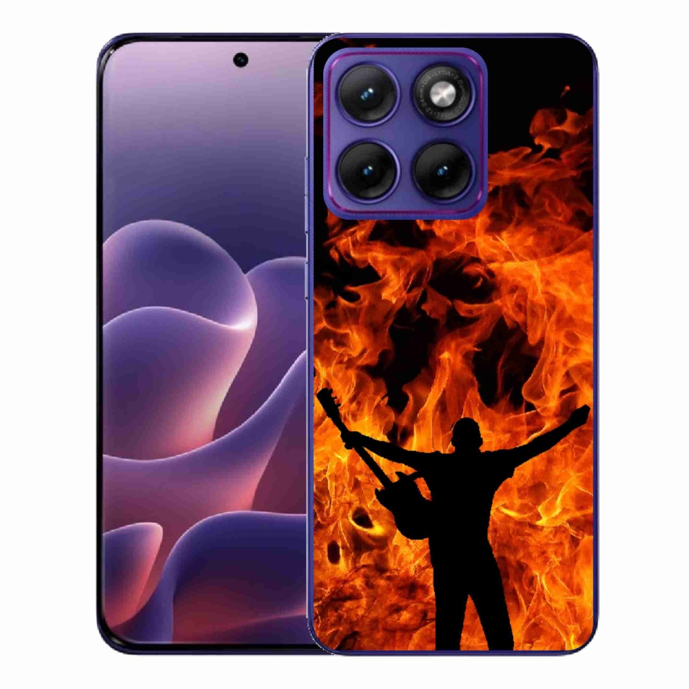 Gélový kryt mmCase na Motorola Edge 70 Fusion - muzikant a oheň