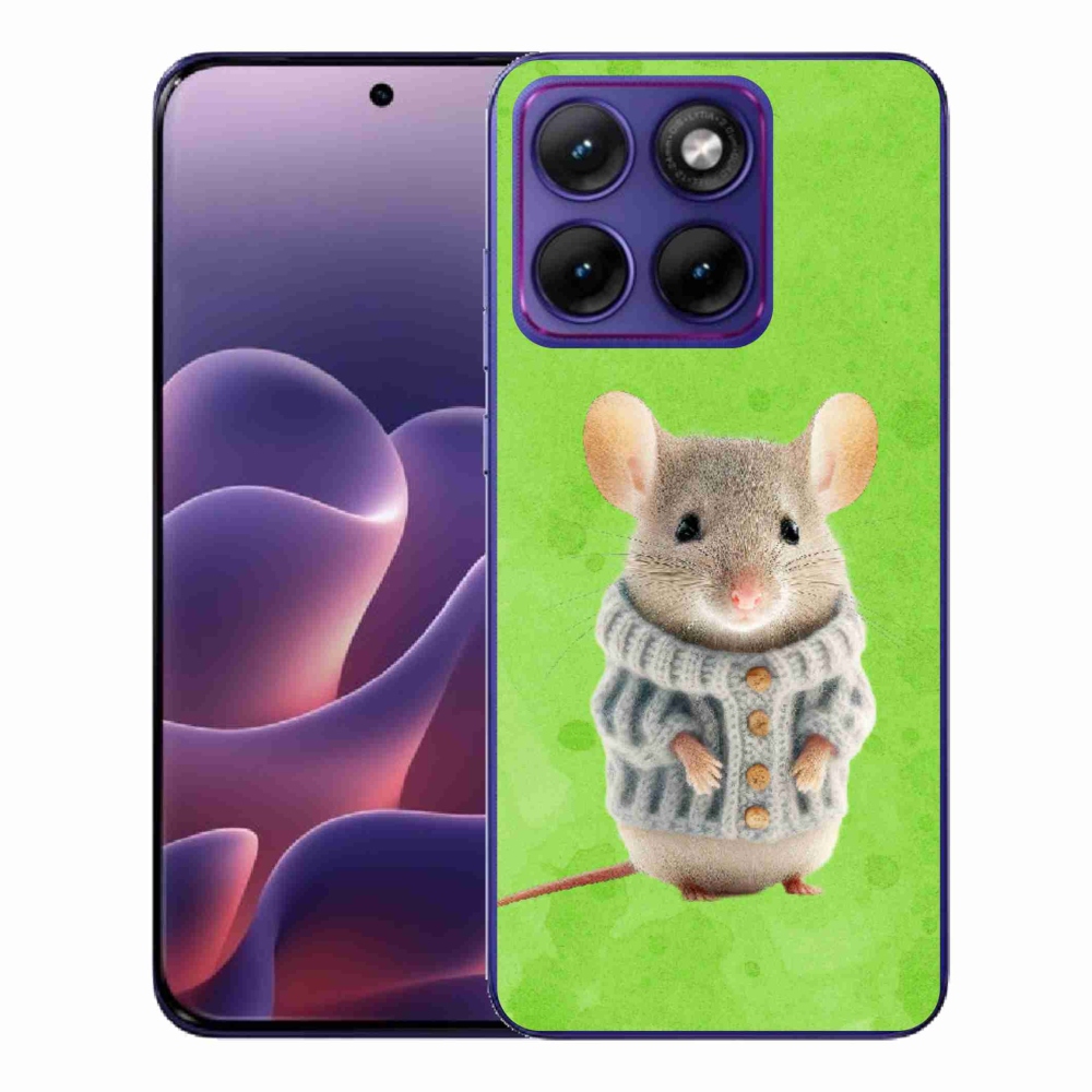 Gélový kryt mmCase na Motorola Edge 70 Fusion - myška vo svetri