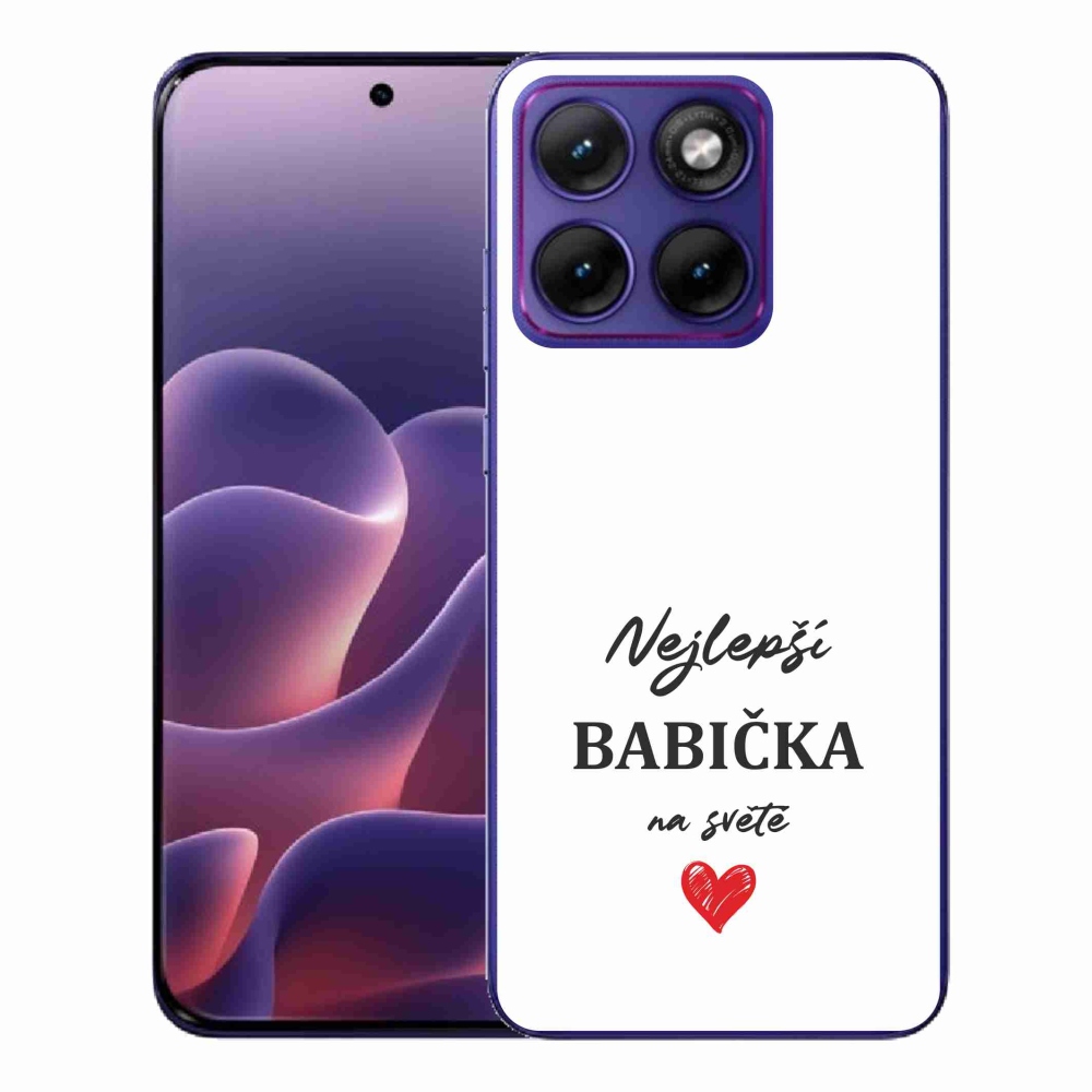 Gélový kryt mmCase na Motorola Edge 70 Fusion - najlepšia babička 1 biele pozadie